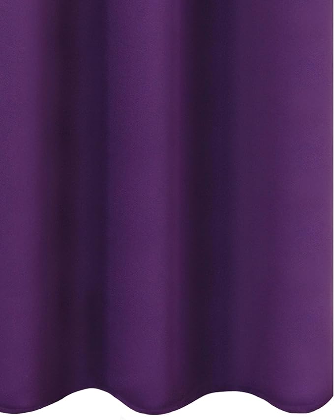 Purple Thermal Blackout Curtains/38 x 63 Inch/Set of 2 Panels Room Darkening - Image 9