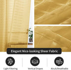 SpaceDresser Check Sheer Curtains 90 Inches Long - Image 4
