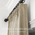 Pinch Pleated Linen Curtains 100% Blackout 84 Inches Long - Image 6
