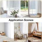 White Sheer Curtains 78 inches Long 2 Panels Set, Sheer White Curtains - Image 8