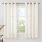 Sheer Linen Curtains 63 inches Long by LAMIT