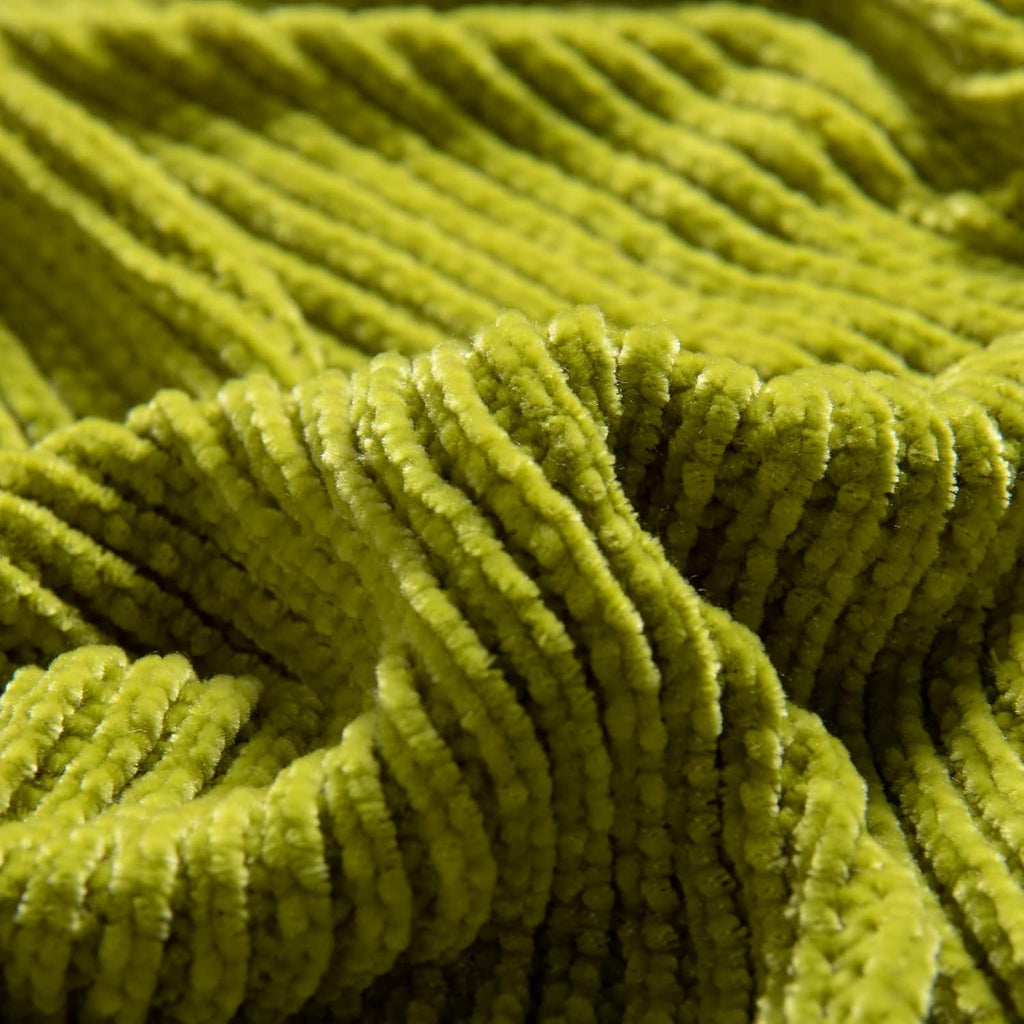 lifein Throw Blanket for Couch, Soft Green Boho Decor Bed Throw,Cozy Knitted Chenille Small Farmhouse Lightweight Throw for Spring(Green,50 * 60")