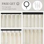Topfinel Natural Pinch Pleated Linen Curtains 84 Inch Length 2 Panels - Image 2