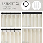 Topfinel 94 Inch Length Pinch Pleat Linen Curtains Drapes 2 Panels Set - Image 2