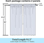Simplebrand Sage Green Sheer Curtains 90 Inches Long 2 Panels, Light Filtering - Image 2