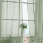 2 Panels Sheer Sage Green Curtains 72 Inches Length Window Treatment - Image 4