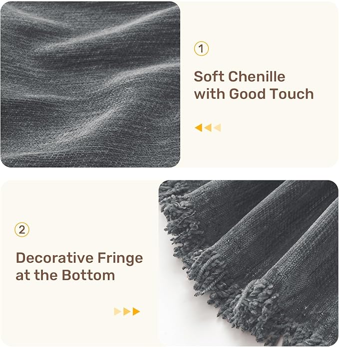 2 Pieces Sectional Couch Covers L Shaped Cover L Dark Gray | Thick Washable - Image 7