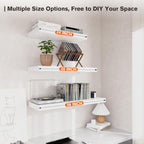 Large Floating Shelves for Wall Set of 2 Wooden Wall Shelves 24 in x 12.75 in x 2 in Room Decor Long Shelf with Invisible Wall Mount Bracket for Bedroom Kitchen Living Room White
