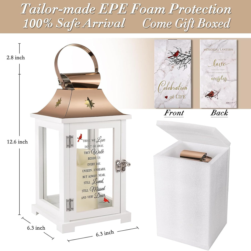 Memorial Lantern, Sympathy Gifts for Loss of Mom/Dad/Loved One, Bereavement Gifts, in Memory of Loved One Lantern,Celebration of Life, Memorial Gifts, Funeral Lantern,Those WE Love Don't GO Away