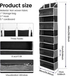Over the Door Organizer with 5 Large Pockets and 10 Side Mesh Pockets Visible Closet Hanging Organizer Large Capacity Behind Door Storage Organizer for Home Office Bathroom Bedroom
