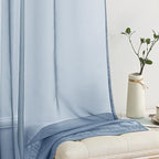 MIULEE Dusty Blue Sheer Curtains 84 Inches Long 2 Panels, 54 X 84 Inches | - Image 4