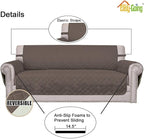 Easy-Going Reversible Couch Cover, 4 Seater Sofa, Taupe/Ivory | XX-Large Sofa - Image 3