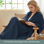 EMME Muslin Blankets for Adults Throw Blanket for Couch Breathable Gauze Soft - Image 4