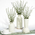 24Pcs Faux Eucalyptus Stems, 15" Artificial Eucalyptus Plants with White Frosted Coating, Fake Eucalyptus Decor Plastic Greenery Leaves for Wedding Bouquets Home Decor DIY Floral Arrangements