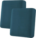 H.VERSAILTEX Super Stretch Individual Seat Cushion Covers Sofa Covers Couch Cushion Covers Slipcover Sets Thick Jacquard Textured Twill Fabric (2 Piece Medium Sofa Cushion Covers, Deep Teal)
