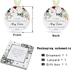 Sister Ornaments 2025 Sis Ornament Big Sisters Ornament Sister Christmas Ornament for Sisters Forever Ornament Sister Graduate Best Sis Ever Double-Sided Printing Ceramic(2.9"