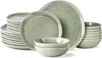 AmorArc Ceramic Dinnerware Sets,Handmade Reactive Glaze Stoneware Plates and Bowls Set,Highly Scratch Resistant | Dishwasher & Microwave Safe Dishes Set,Service for 8 (24pc)