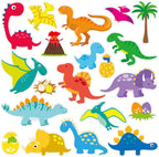 20 PCS Dinosaur Thick Gel Clings Dinosaurs Window Gel Clings Decals Stickers for Kids Toddlers and Adults Home Window Classroom Nursery Summer Dinosaurs Party Supplies Decorations
