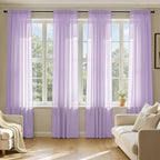 MIULEE Light Purple Sheer Curtains 72 Inches Long 4 Panels 42 x 72 Inches | by MIULEE