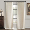 Extra Long 112 Inches High Ceiling Linen Blend Curtains 2 Panels Set by PleatedDrapes