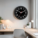 Wall Clock Small Analog 8 Inch Silent Non Ticking Battery Operated Modern Simple Decorative for Kitchen Office Bedroom Bathroom Living Room