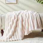 NEWCOSPLAY Fleece Ribbed Cozy Twin Blanket - Image 6