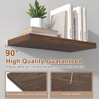 12 Inch Deep Floating Shelves for Wall 2 Pack Floating Shelves Large Storage Space Wall Mount Shelf for Living Room Kitchen Bathroom 30" W x 12" D x 1.2" H Rustic Brown