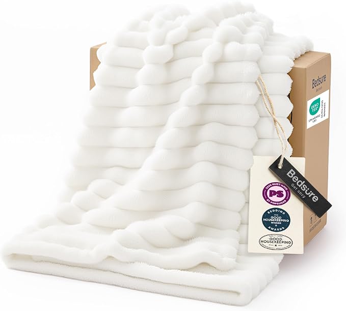 Bedsure Soft Twin Blanket for Bed College Dorm School Off White 60"x80" | by Unknown