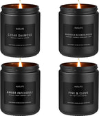 Scented Candles Set | Gifts for Men - 4 Pack Men Candle Set, Masculine Candle, Soy Candles for Home Scented, Gift for Dad Fathers Day -Scent of Cedar Oakmoss/Pine&Clove/Patchouli/Sandalwood