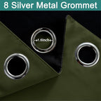 Yakamok Olive Green 100% Blackout Curtains 63 Inches Long 52" Wide 2 Panels | - Image 5
