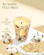 M&SENSE Amber Jasmine Scented Candle, Soy Candles 14.1oz 60H Slow Burning, Aromatherapy Stress Relief Home Fragrance Housewarming Gifts