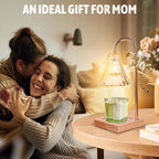 GEEZO Fragrance Candle Warmer Lamp，Electric Candle Warmer with Timer & Dimmer，Mom Christmas Birthday Gifts for Women, House Warming Gifts New Home Bedroom Decor