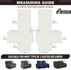 TAOCOCO 100% Waterproof Oversized Loveseat Recliner Cover, Non Slip Split Couch - Image 5