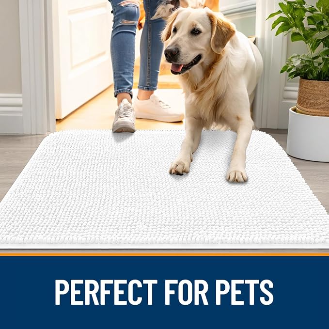 OLANLY Dog Door Mat for Muddy Paws 59x20, Super Absorbent Chenille Mud Mat | - Image 6