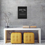 Inspirational Positive Quotes Give It All Verb Poster Motivational Framed Office Decor Wall Art Print Artwork Paintings for Living Room Bedroom Home Decor Stretched and Framed Ready to Hang[18" W x
