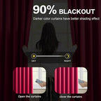 Custom Pleated Curtains Hot Pink Color, Heat Blocking Window Treatment - Image 3