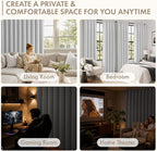 MIULEE 4 Panel Set Short Blackout Curtains 54 Inch Long Greyish White | Thermal - Image 5