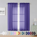 Simplebrand Purple Sheer Curtains 63 Inch Length 2 Panels, Rod Pocket Solid by Simplebrand