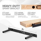 Homeforia White Floating Shelves 24 inch, High End Solid Real Wood 24inch Bathroom Floating Shelf for Wall Mounted, White Wooden 24in Floating Shelves, Heavy Duty Bracket, 24 X 6.5 X 1.75 in, Set of 3