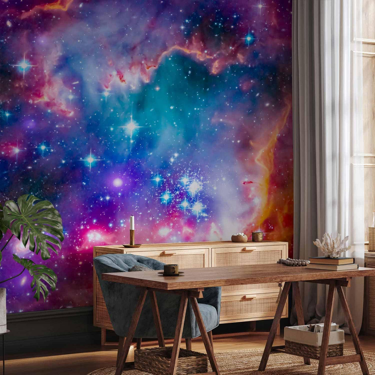 artgeist Premium Wall Mural Abstract 98x69 in - XXL Non-Woven Wallpaper Fleece Wall Decor Photo Print Picture Image Design Abstract Cosmos Sky Star i-G-10010-a-a
