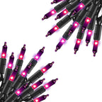 TW SHINE Purple Halloween Lights, 2 Pack 20FT 100 Count Incandescent Halloween Mini String Lights, Waterproof Halloween Decorations for Outdoor Indoor Patio Home Party Garden Yard Decor