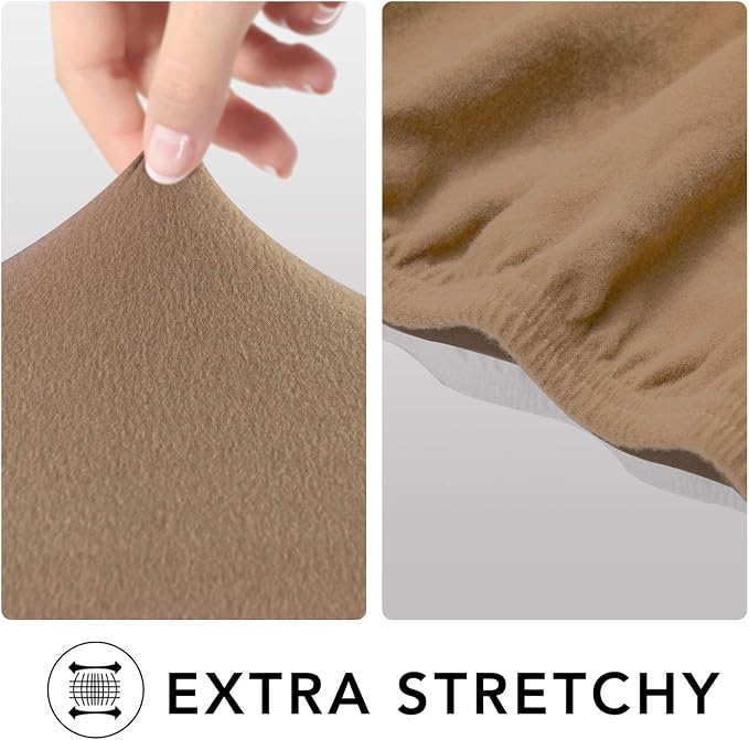 PureFit Stretch Couch Covers for Sofa Large Sofa Slipcovers Camel | 1-Piece - Image 4