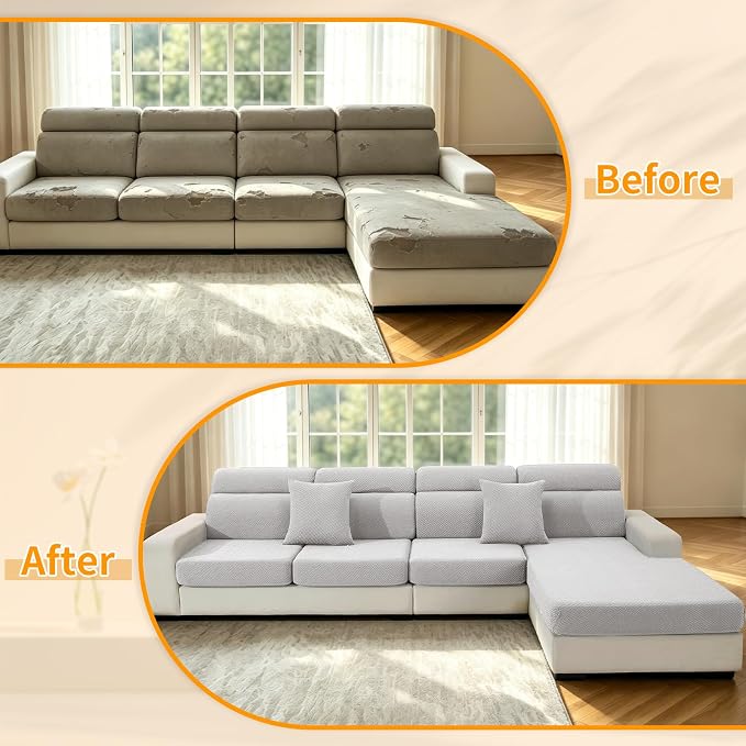 XINEAGE Couch Cushion Covers, Loveseat Seat Slipcovers - Image 7