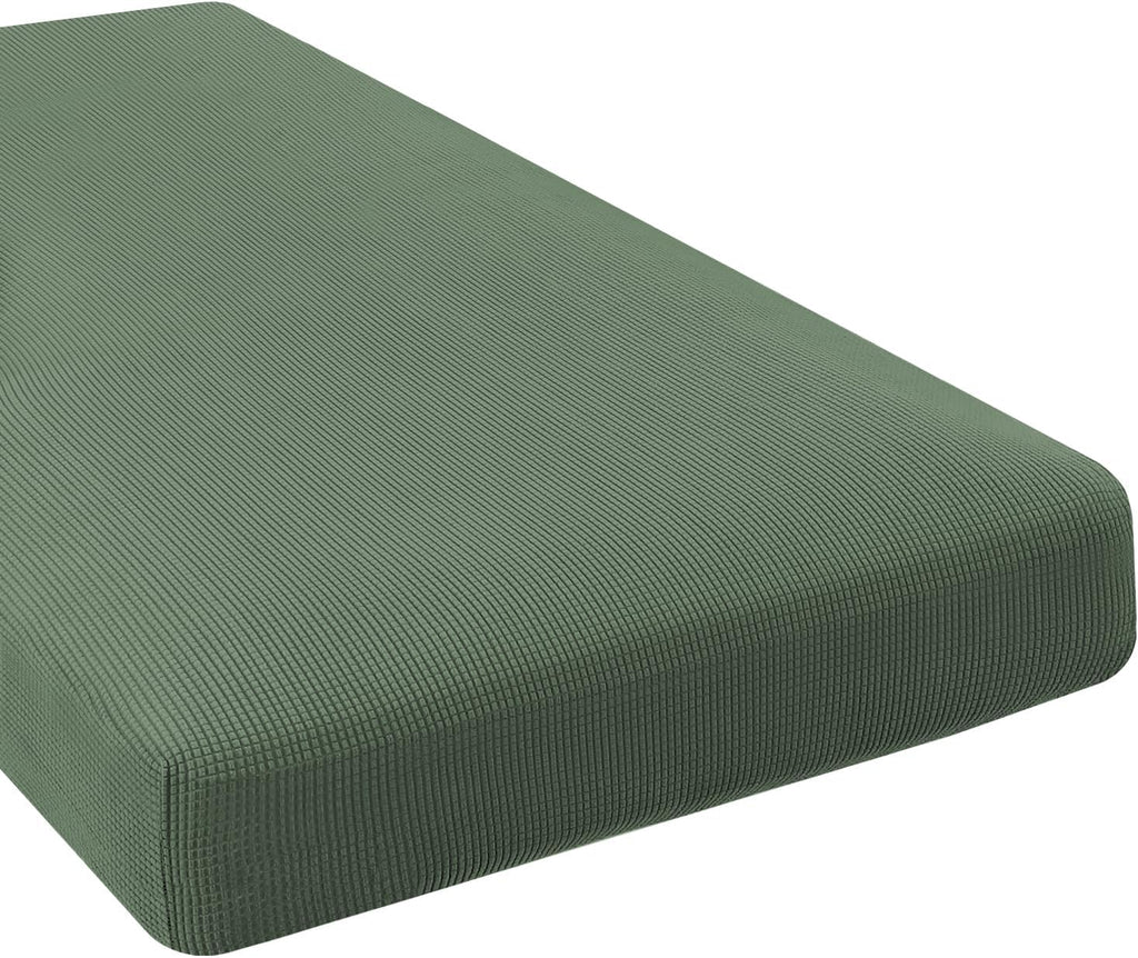 H.VERSAILTEX Super Stretch Individual Chaise Cover Sectional Couch Covers for L Shaped Sofa Both Left/Right Featuring Thick Jacquard Textured Twill Fabric (1 Piece Chaise Cover, Loden Frost)