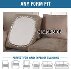 H.VERSAILTEX Velvet Stretch Couch Cushion Cover Plush Cushion Slipcover for Chair Loveseat Sofa Cushion Furniture Protector Seat Cushion Sofa Cover (2 Piece Medium Sofa Cushion Covers, Mocha)