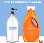 GMISUN Laundry Detergent Dispenser, 2 Pack Liquid Laundry Soap Dispenser, 64oz Storage Container for Farmhouse Laundry Room Decor, Liquid Bottle Organizer for Detergent/Softener/Bleach