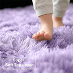 Amdrebio Light Purple Lavender Fluffy Round Rug 4Ft - Image 5