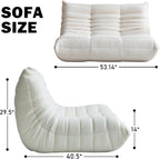 Bean Bag Chair for Adults, Oversized Loveseat Fireside Chair Comfy Lazy Floor Sofa, 2 Seater Lazy Sofa Couch Memory Foam Bean Bag for Living Room, Bedroom Apartment Office (Beige)