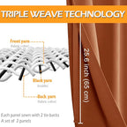 Fall Blackout Curtains for Bedroom, 52 x 63 Inches, Burnt Ochre | Thermal - Image 3