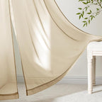 MIULEE Beige Sheer Curtains 84 Inches Long 4 Panels 54 x 84 Inches | Light - Image 6